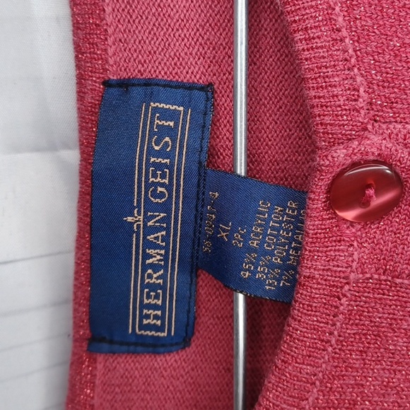 Herman Geist Vintage button front  sweater with sparkles - Picture 2 of 9